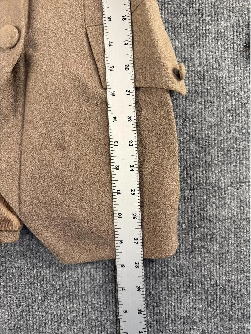 VTG Y2K Bebe Tan‎ Brown Double Breasted Blazer Jacket 8 Parka Trench Coat - Picture 7 of 7